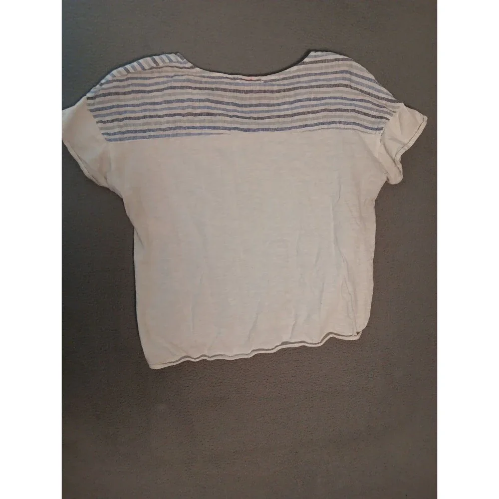 Sita murt Women Blue Short Sleeve Top SIZE 42 (10) Cotton Linen Blend Resort - Picture 9 of 10